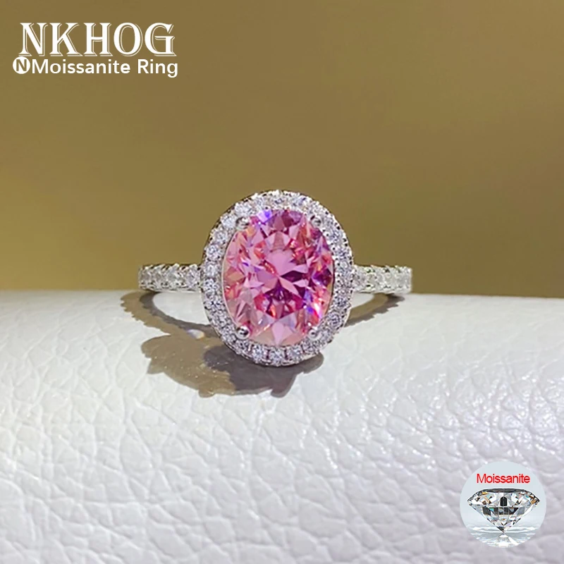 Vs Smartwatch - NKHOG-Anillo de moissanita ovalado rosa para