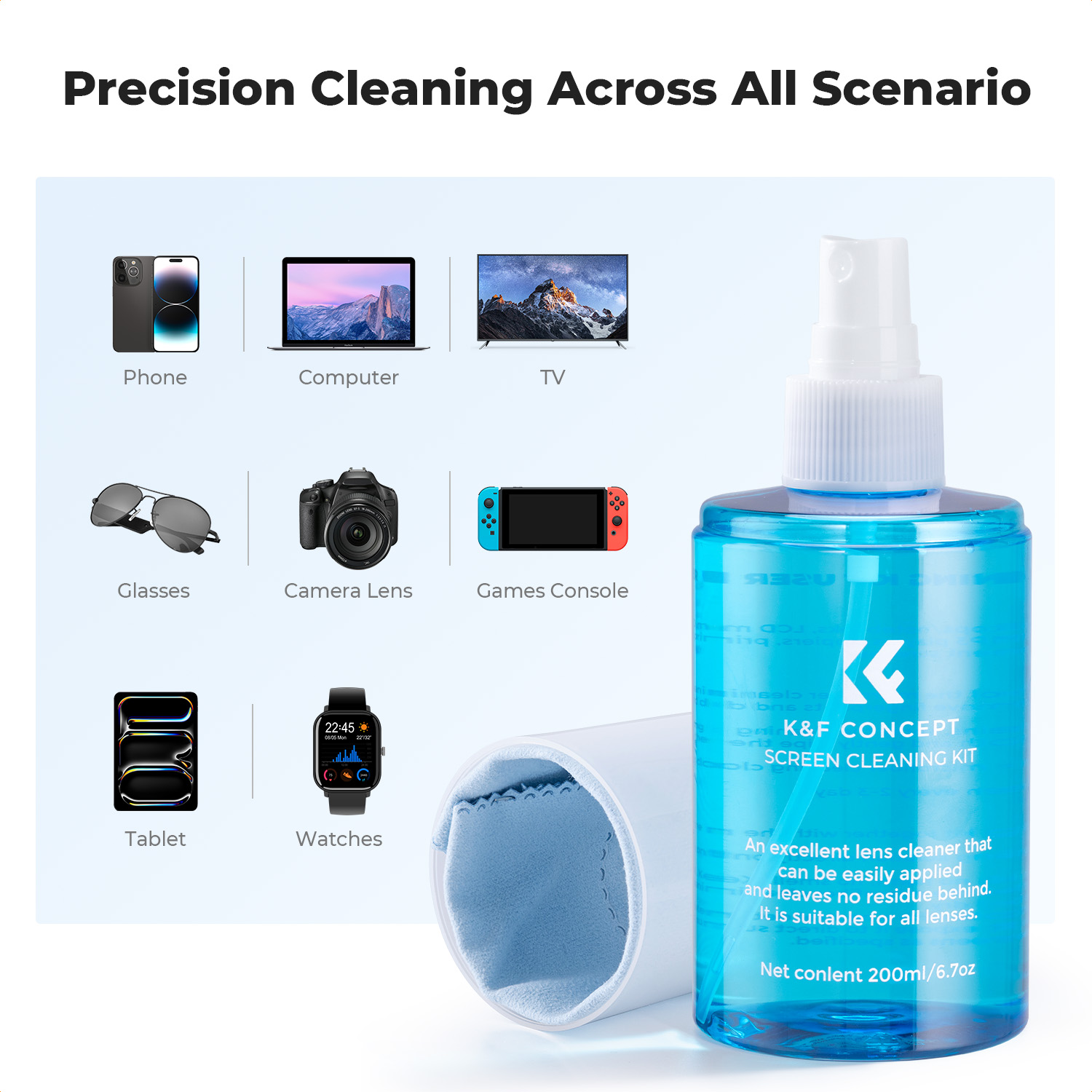 K&F CONCEPT Spray limpiador de - Watch Polishing Cloth reseña y precio