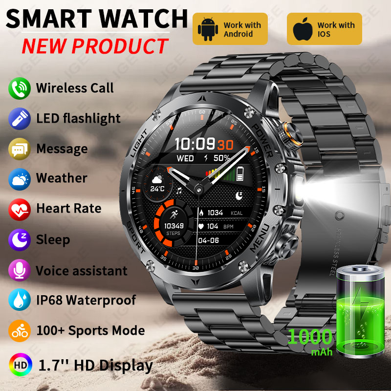 Nuevo reloj inteligente con ba - Smartwatch Running Watches For Men reseña y precio