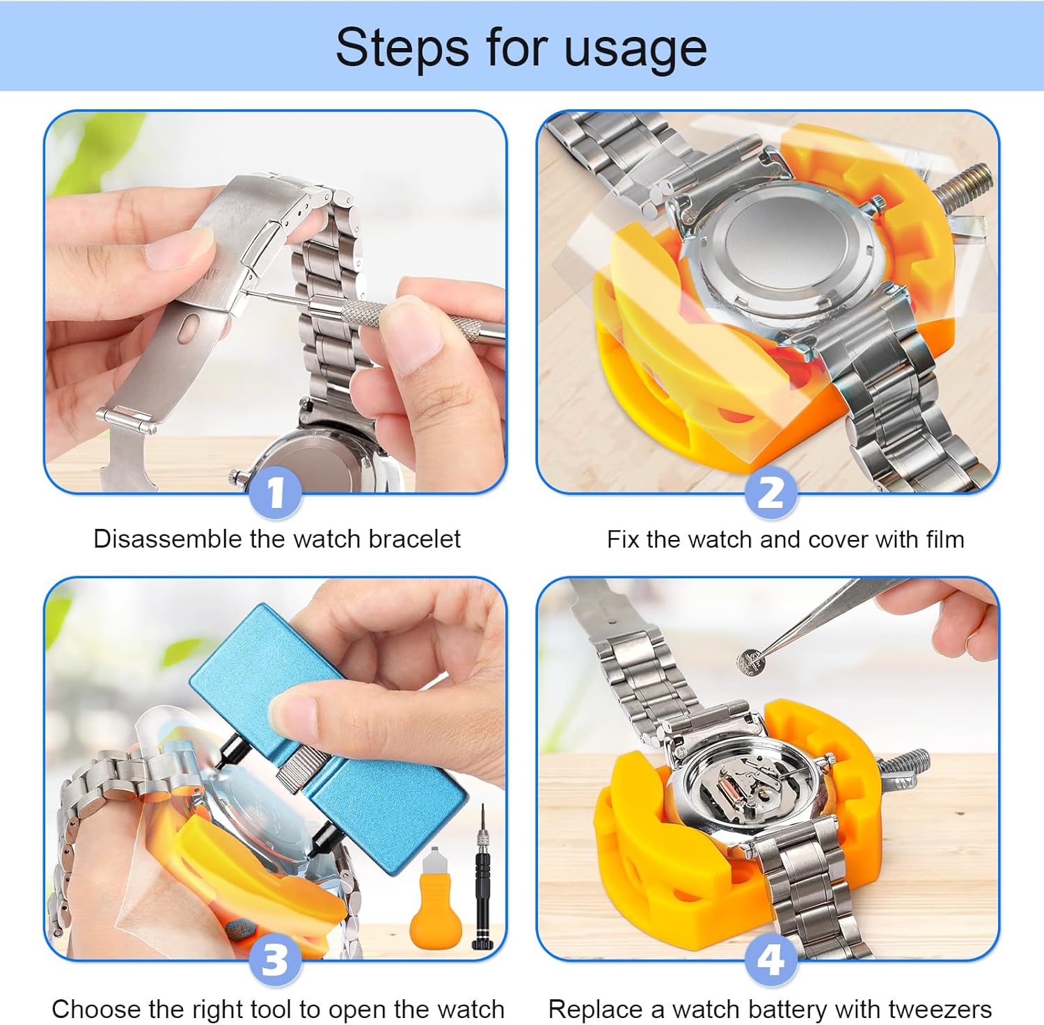 Kit de reemplazo de batería de - Watchmaker Screwdriver reseña y precio