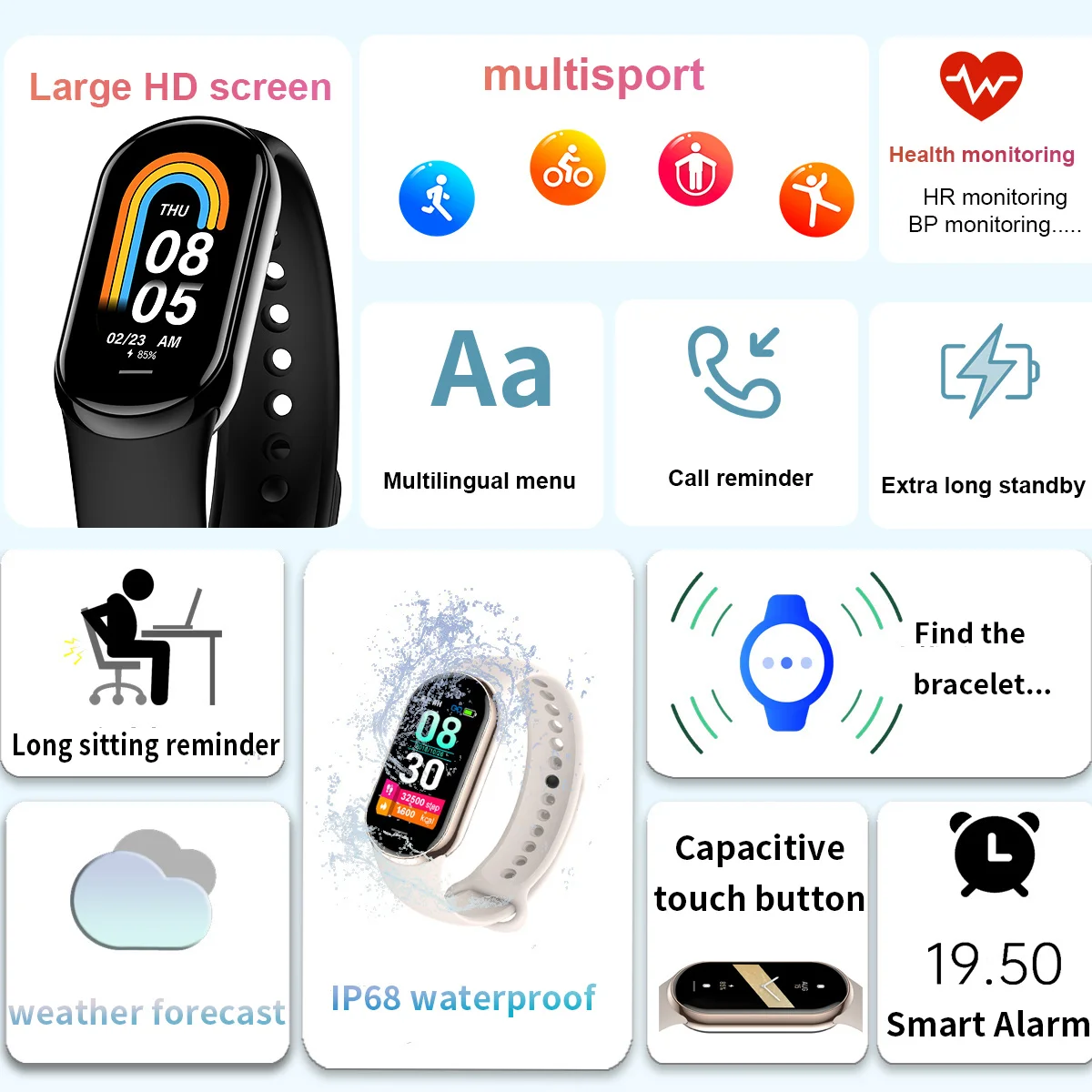 Nuevo Original pequeño M8 band - Smartwatch Sports Watches For Women reseña y precio